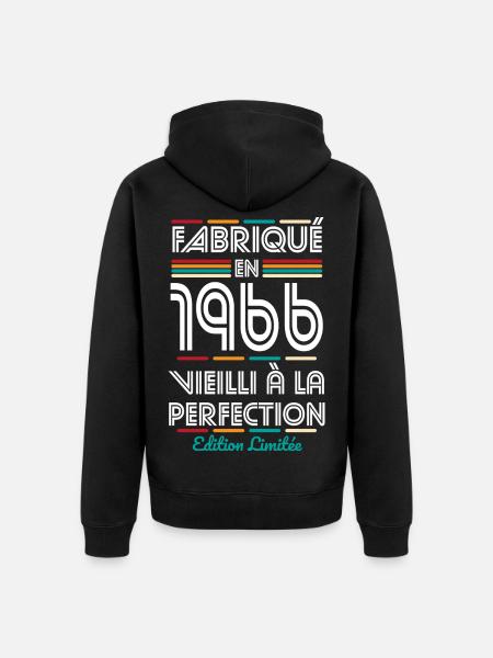 1966 – Made – Aged to perfection - Unisex Premium Organic Zip Hoodie - black