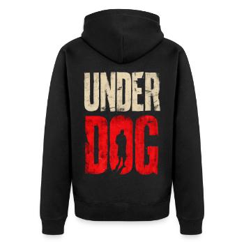 Under Dog - Unisex Premium Organic Zip Hoodie - black - Back - Nico (187cm)