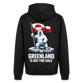 Don des Groenlandais de l’Ours du drapeau du Groenland - Veste à capuche bio Premium Unisexe - noir - Dos - Nico (187cm)