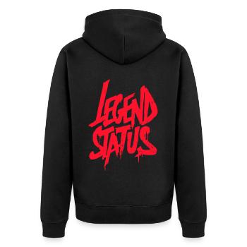 Legend Status Graffiti - Unisex Premium Organic Zip Hoodie - black - Back - Nico (187cm)
