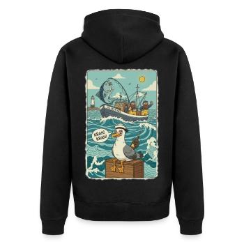 Pêcheurs en haute mer - Veste à capuche bio Premium Unisexe - noir - Dos - Nico (187cm)