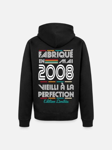 18th Birthday - Made in May 2008 - Unisex Premium Organic Zip Hoodie - black