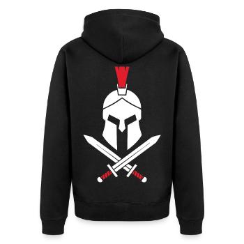 Logo Spartiate Épées Croisées Mascotte Spartan - Veste à capuche bio Premium Unisexe - noir - Dos - Nico (187cm)