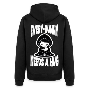 Lapin Hug Every-Bunny Manga Mignon - Veste à capuche bio Premium Unisexe - noir - Dos - Nico (187cm)