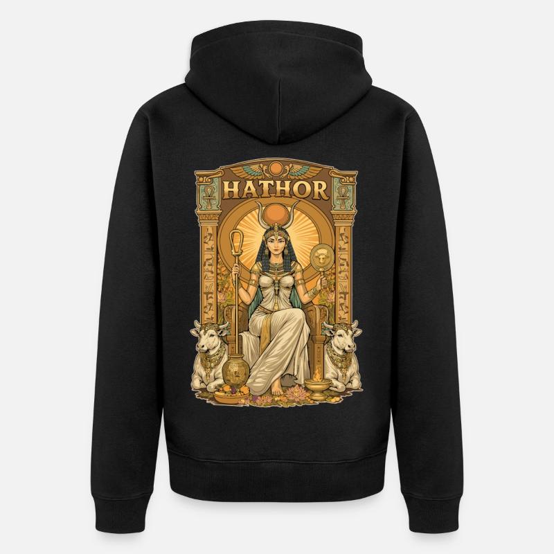 Thron von HATHOR - Unisex Premium Bio Zip Hoodie - Schwarz