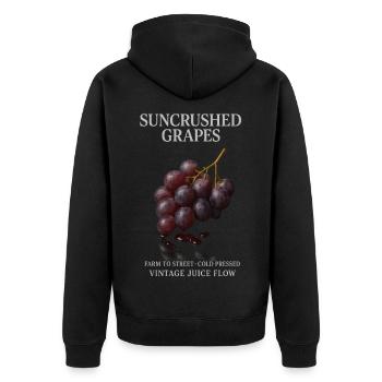 Grapes Fruit Grapes Summer - Unisex Premium Organic Zip Hoodie - black - Back - Nico (187cm)