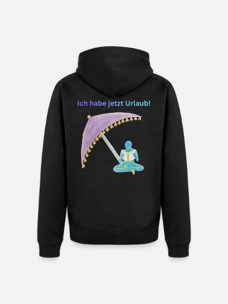 Urlaubsträume unter Zeltschirm - Unisex Premium Bio Zip Hoodie - Schwarz