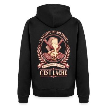 La raclette est mon ennemi - Veste à capuche bio Premium Unisexe - noir - Dos - Nico (187cm)