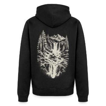 Wildwasser Kajakfahrer Kajakfahren Geschenk - Unisex Premium Bio Zip Hoodie - Schwarz - Hinten - Nico (187cm)