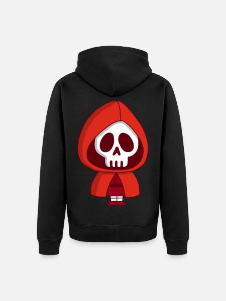 Das Skelett von Rotkäppchen - Unisex Premium Bio Zip Hoodie - Schwarz