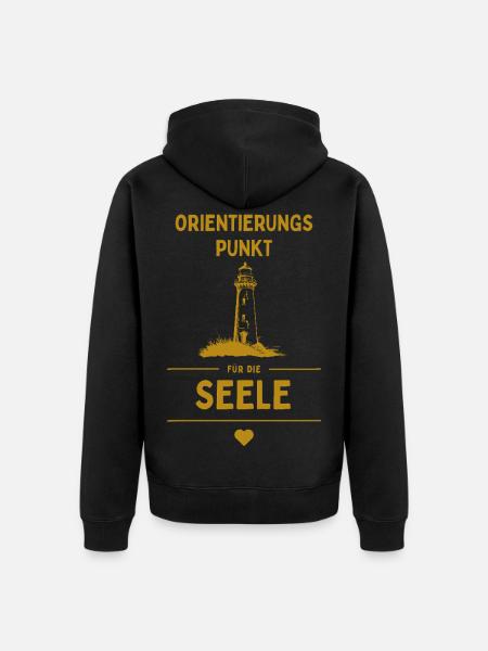Orientierungspunkt für die Seele - Unisex Premium Bio Zip Hoodie - Schwarz