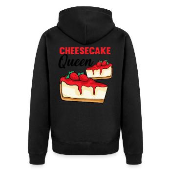 Cheesecake Queen - Unisex Premium Organic Zip Hoodie - black - Back - Nico (187cm)