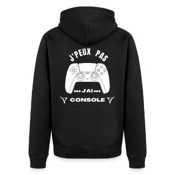 J’peu Pas j’Ai Console - Veste à capuche bio Premium Unisexe - noir - Dos - Nico (187cm)