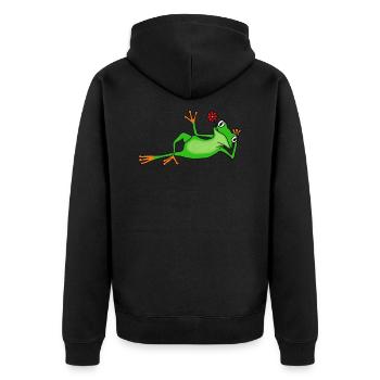 Salut grenouille - Veste à capuche bio Premium Unisexe - noir - Dos - Nico (187cm)