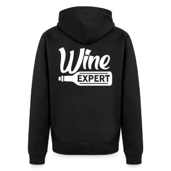 Wein Experte Weinberg Winzer Weinglas Weine - Unisex Premium Bio Zip Hoodie - Schwarz - Hinten - Nico (187cm)