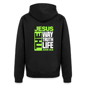 Jésus-Christ Christ Religion chrétienne Don - Veste à capuche bio Premium Unisexe - noir - Dos - Nico (187cm)