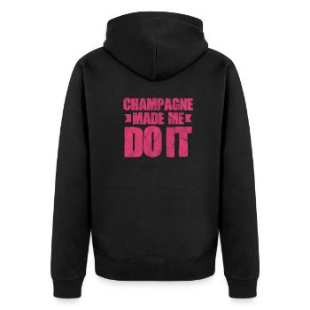 blockedTitle - Unisex Premium Bio Zip Hoodie - Schwarz - Hinten - Nico (187cm)