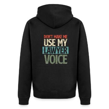 Lawyer - Unisex Premium Organic Zip Hoodie - black - Back - Nico (187cm)