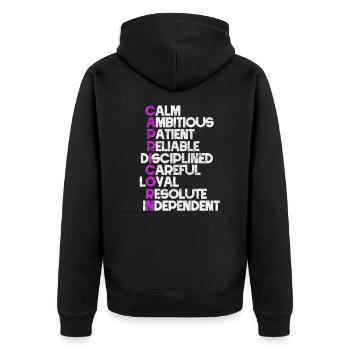 Signe du zodiaque Capricorne - Veste à capuche bio Premium Unisexe - noir - Dos - Nico (187cm)