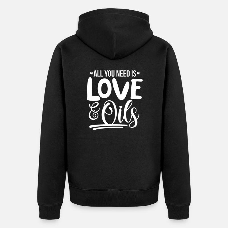 Huiles essentielles Ätherische Öle - Veste à capuche bio Premium Unisexe - noir