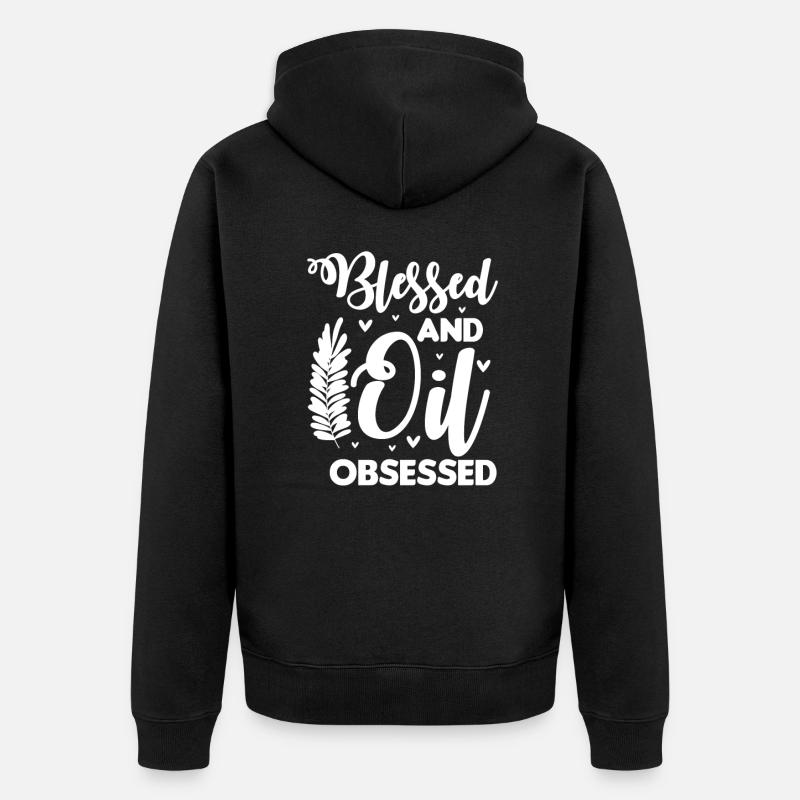 Huiles essentielles Ätherische Öle - Veste à capuche bio Premium Unisexe - noir