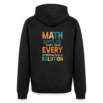 Math Teacher Math Math Teacher Gift - Unisex Premium Organic Zip Hoodie - black - Back - Nico (187cm)