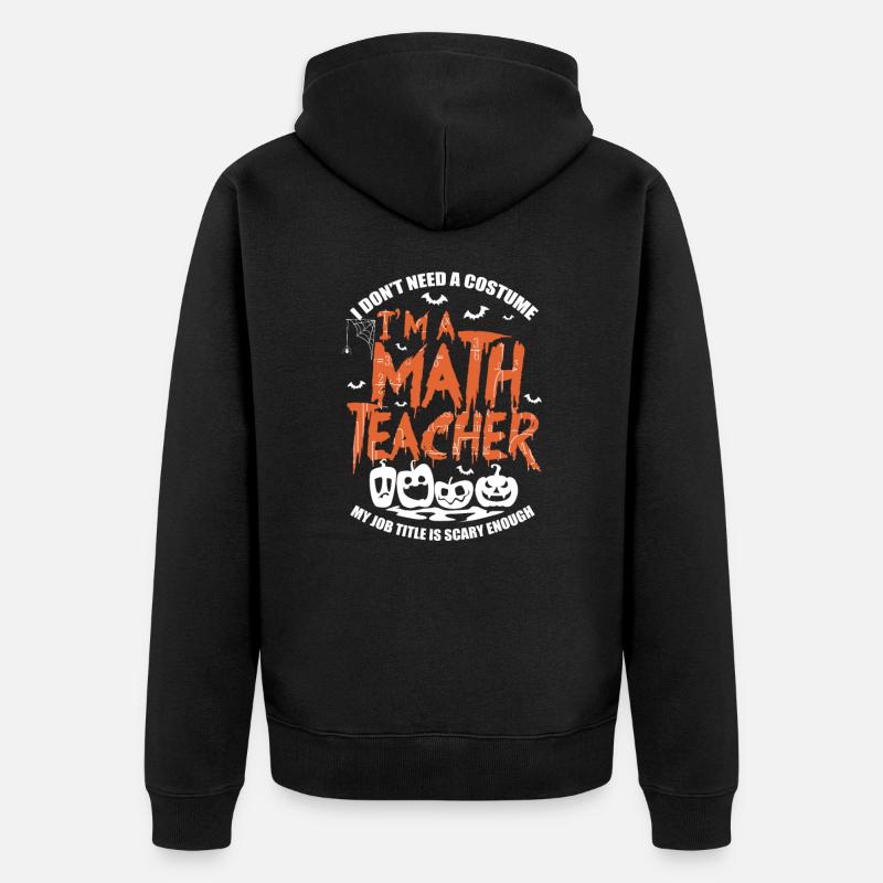 Mathe Lehrer - Unisex Premium Bio Zip Hoodie - Schwarz