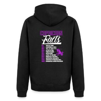 Sternzeichen Steinbock Geburtstag Horoskop - Unisex Premium Bio Zip Hoodie - Schwarz - Hinten - Nico (187cm)