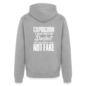 Sternzeichen Steinbock - Unisex Premium Bio Zip Hoodie - Grau meliert - Hinten - Nico (187cm)