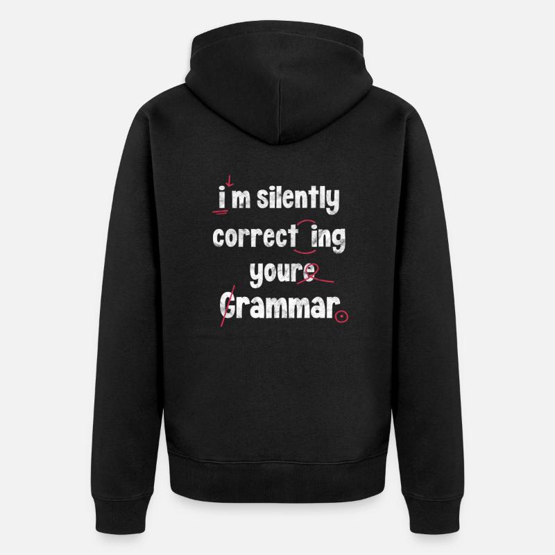 Englisch Lehrer - Unisex Premium Bio Zip Hoodie - Schwarz