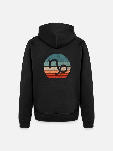 Sternzeichen Steinbock - Unisex Premium Bio Zip Hoodie - Schwarz