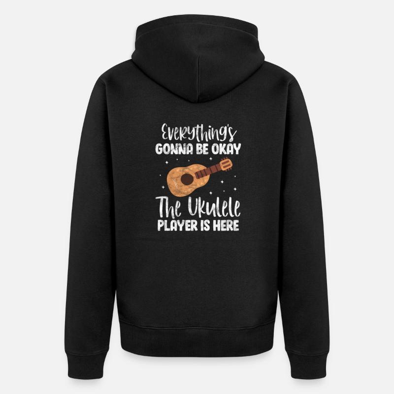 Ukulele - Unisex Premium Bio Zip Hoodie - Schwarz