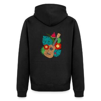 Ukulélé - Veste à capuche bio Premium Unisexe - noir - Dos - Nico (187cm)