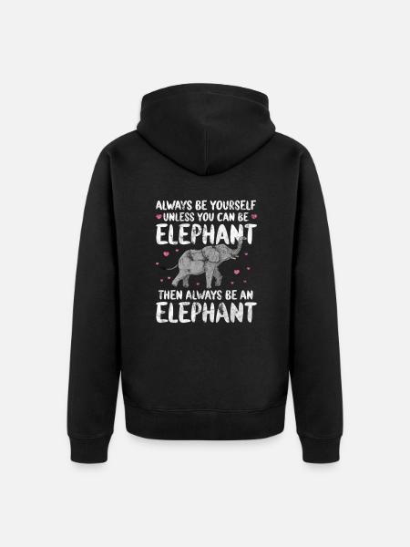 Éléphant - Veste à capuche bio Premium Unisexe - noir