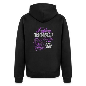 Fibromyalgia Fibro Fibromyalgia Rheumatism Gift - Unisex Premium Organic Zip Hoodie - black - Back - Nico (187cm)
