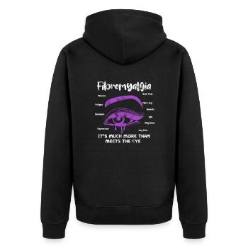 Fibromyalgia - Unisex Premium Organic Zip Hoodie - black - Back - Nico (187cm)
