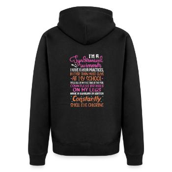 Natation synchronisée - Veste à capuche bio Premium Unisexe - noir - Dos - Nico (187cm)