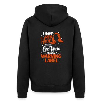 Rothaarig Rote Haare Rothaarige Rothaar Geschenk - Unisex Premium Bio Zip Hoodie - Schwarz - Hinten - Nico (187cm)