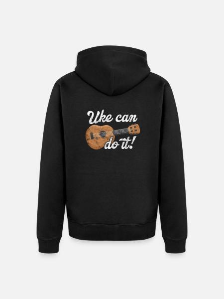 Ukulele - Unisex Premium Organic Zip Hoodie - black