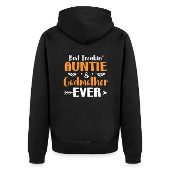 Tante Marraine Nièce Neveu Sœur Cadeau - Veste à capuche bio Premium Unisexe - noir - Dos - Nico (187cm)