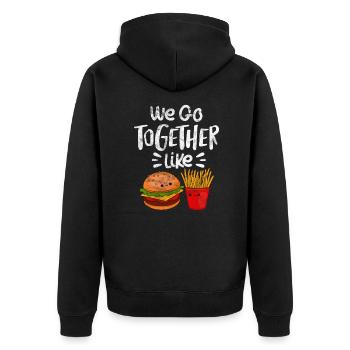 Burger Pommes - Unisex Premium Bio Zip Hoodie - Schwarz - Hinten - Nico (187cm)
