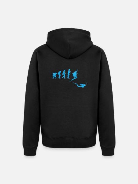 Évolution du plongeur - Veste à capuche bio Premium Unisexe - noir