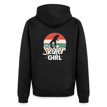 Skater Girl Skateboard Skate Skater Cadeau - Veste à capuche bio Premium Unisexe - noir - Dos - Nico (187cm)
