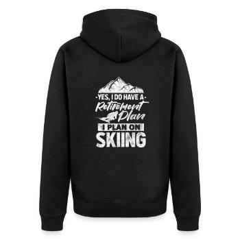 Ski Ski Neige Hiver Retraite Grand-père Cadeau - Veste à capuche bio Premium Unisexe - noir - Dos - Nico (187cm)