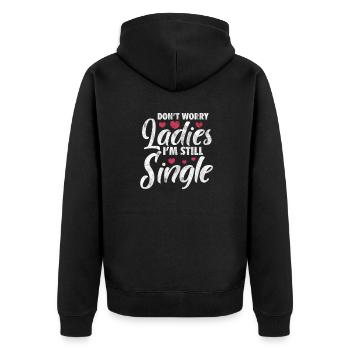 Single - Unisex Premium Bio Zip Hoodie - Schwarz - Hinten - Nico (187cm)