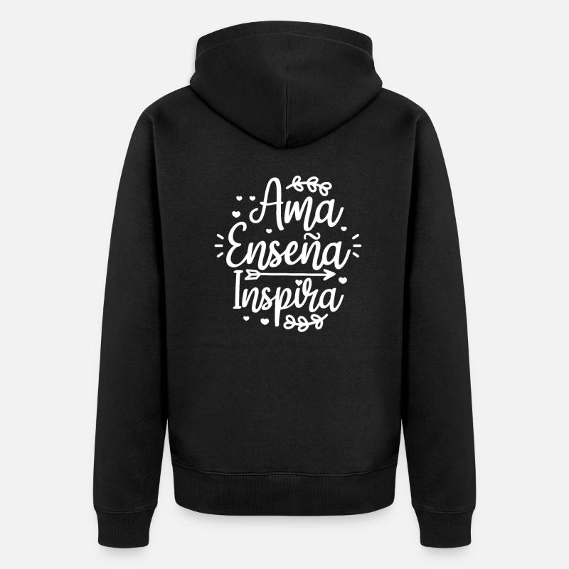 Spanischlehrer Spanisch Lehrer Schule Geschenk - Unisex Premium Bio Zip Hoodie - Schwarz