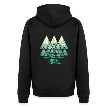 Forest Nature Trees Landscape Outdoor Gift - Unisex Premium Organic Zip Hoodie - black - Back - Nico (187cm)