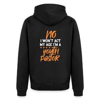 Pasteur Parrer Prêtre Religion Cadeau de l’Église - Veste à capuche bio Premium Unisexe - noir - Dos - Nico (187cm)