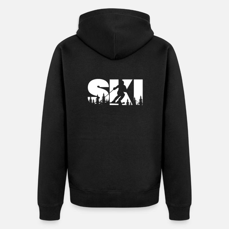 Ski - Unisex Premium Bio Zip Hoodie - Schwarz