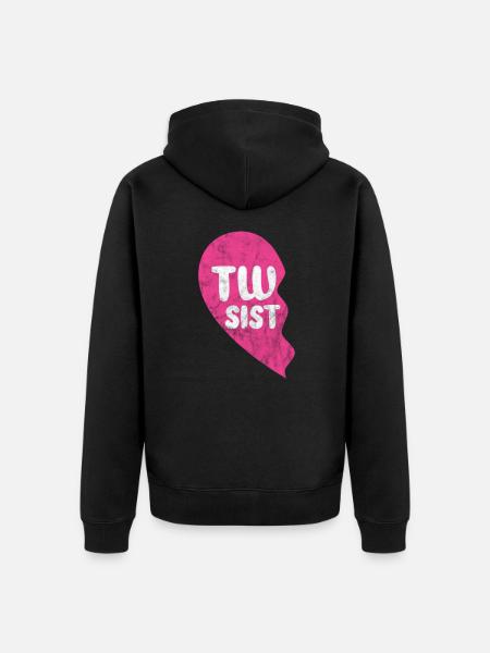 Twin sister - Unisex Premium Organic Zip Hoodie - black